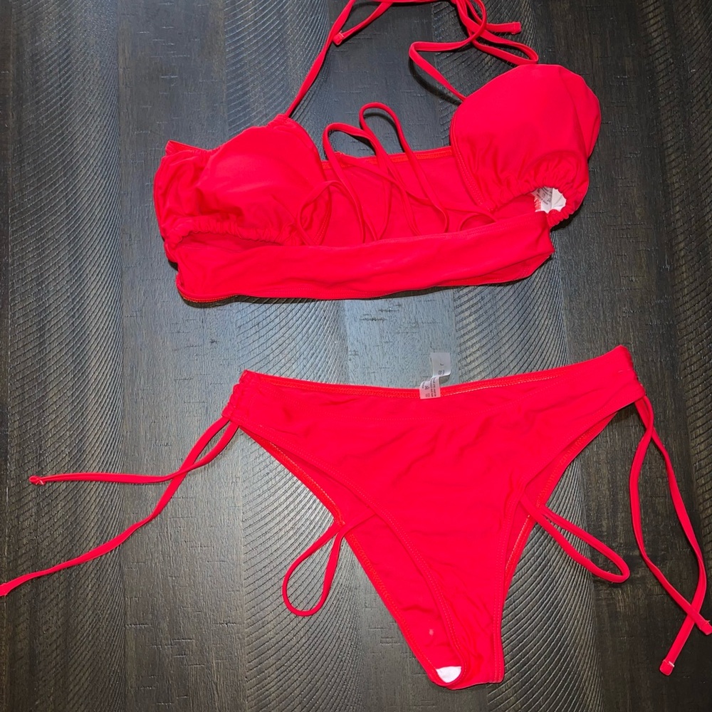 Vibrant Red Bikini Set